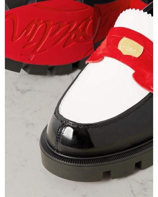 Christian Louboutin Black Penny Lug Donna Patent Leather Loafers