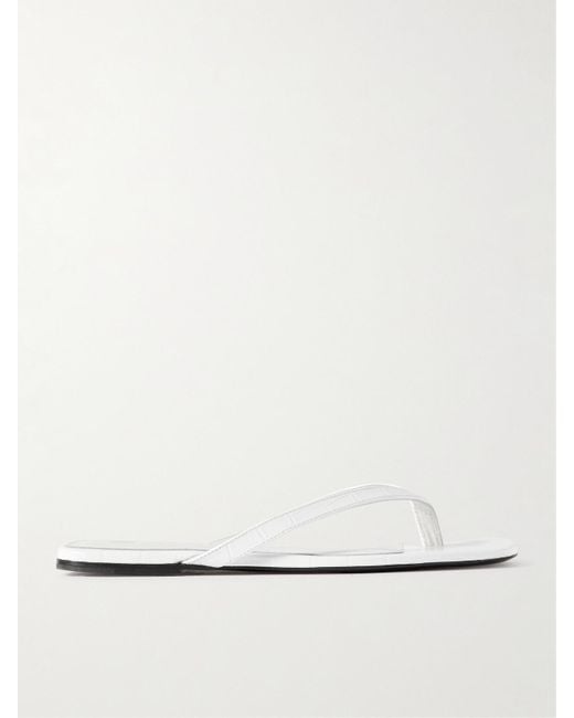 Totême  Natural Croc-Effect Leather Flip Flops