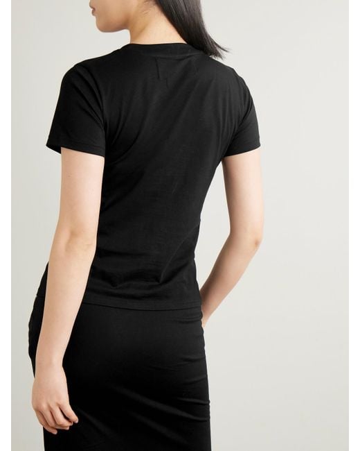 Conner Ives Black Embellished Printed Cotton-Jersey T-Shirt