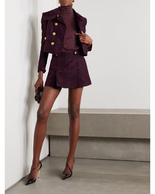 Tom Ford Purple Cashmere And Silk-Blend Turtleneck Sweater