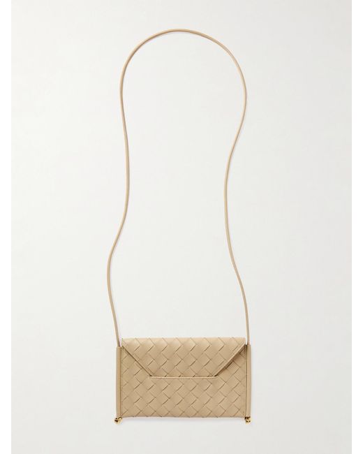 Bottega Veneta White Embellished Intrecciato Leather Shoulder Bag