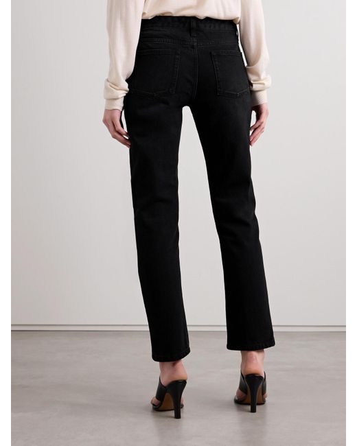 The Row Black Riaco Halbhohe Jeans Mit Geradem Bein