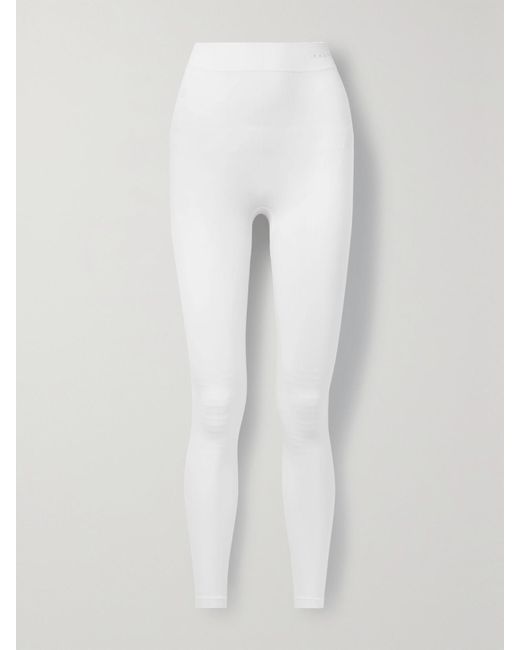 Falke White Stretch-Knit Leggings