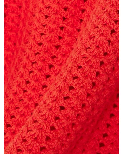 Escvdo Red Reflejo Crocheted Cotton Tank