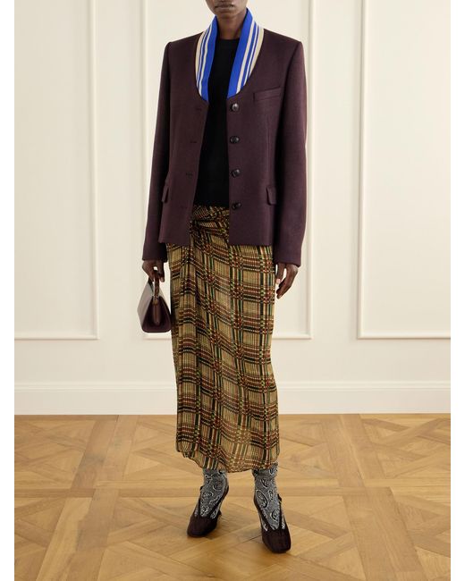 Dries Van Noten Blue Striped Wool-Blend Jacket