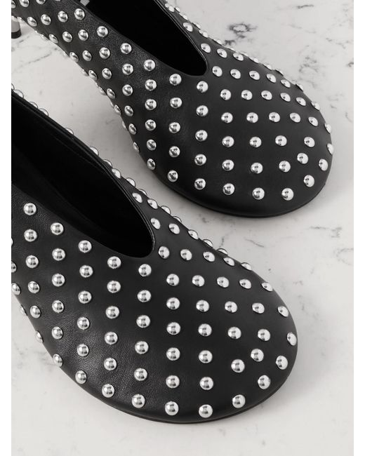 Jil Sander Black Pumps Aus Leder Mit Nieten