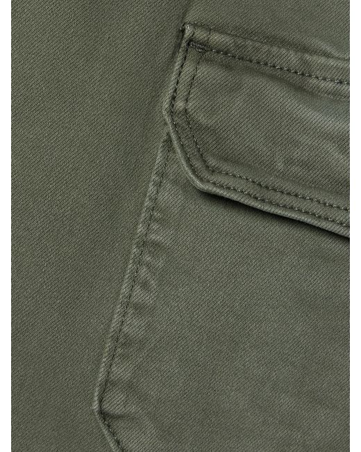 PAIGE Green Carly High-Rise Cotton-Blend Wide-Leg Cargo Pants