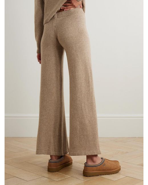 Suzie Kondi Natural Zephyra Cashmere Wide-Leg Pants