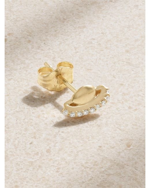 Alison Lou Natural Planet Einzelner Ohrstecker Aus 14 Karat Mit Diamanten