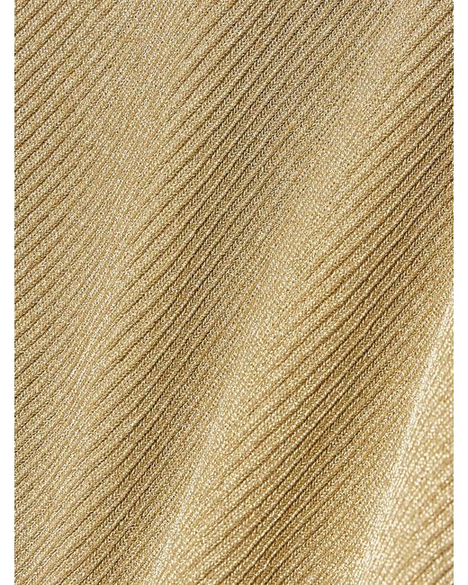 Stella McCartney Natural Metallic Ribbed-Knit Midi Skirt