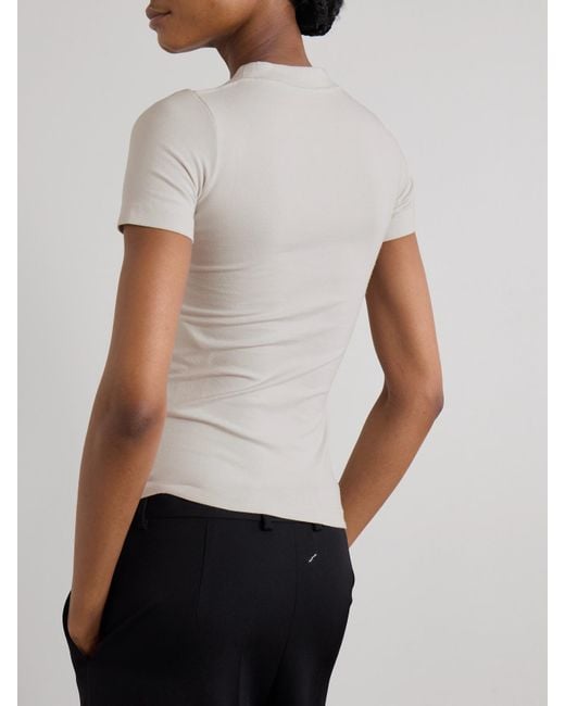 Balenciaga White Embroidered Stretch-Cotton T-Shirt
