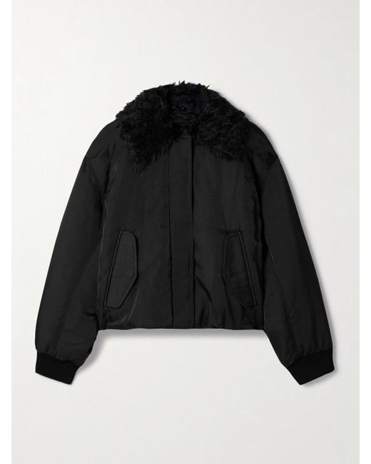 Proenza Schouler Black Vadra Mohair And Cotton-Blend Fleece-Trimmed Padded Recycled-Twill Jacket