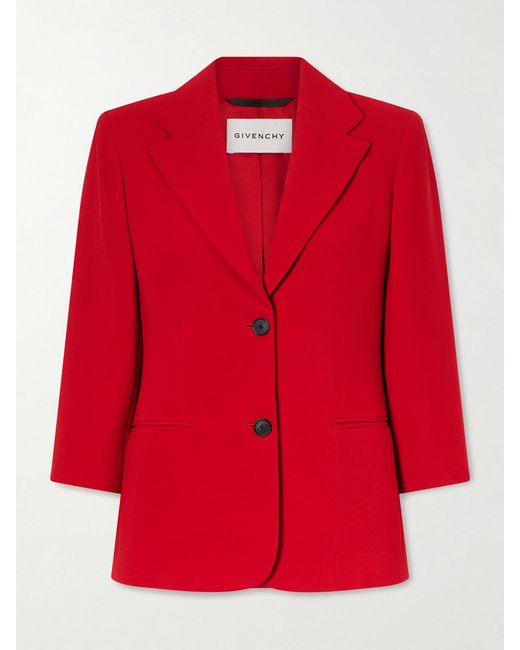 Givenchy Red Crepe-Cady Blazer