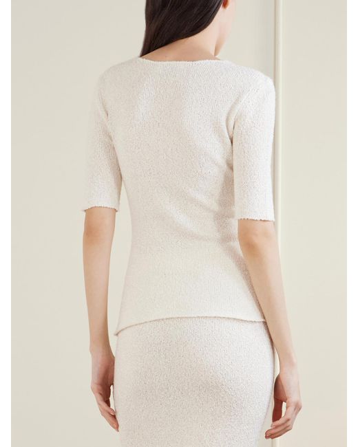 Gabriela Hearst Natural Valentia Knitted Silk T-Shirt