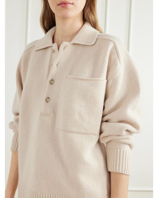 Citizens of Humanity Natural Agatha Wool And Cashmere-Blend Polo Sweater