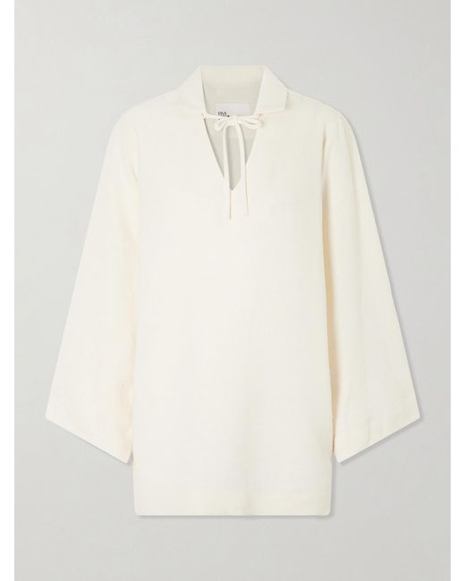 Lisa Marie Fernandez Natural Tie-Detailed Woven Tunic