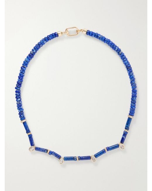 Joolz by Martha Calvo Blue Lapis Lazuli And Crystals Beaded Necklace