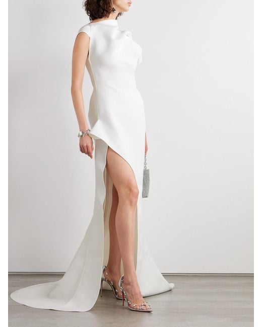 Maticevski White Victoire Draped Crepe Gown