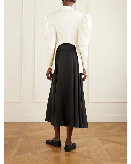 Simone Rocha Natural Open-Back Woven Blazer