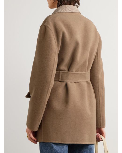 Max Mara Natural Jacke Aus Einer Woll-Kaschmirmischung Mit Bindegürtel
