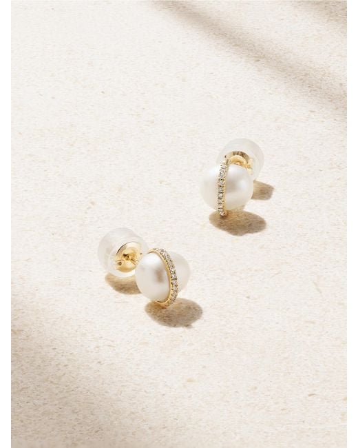 Melissa Joy Manning Natural 14-Karat Recycled, Pearl And Diamond Earrings