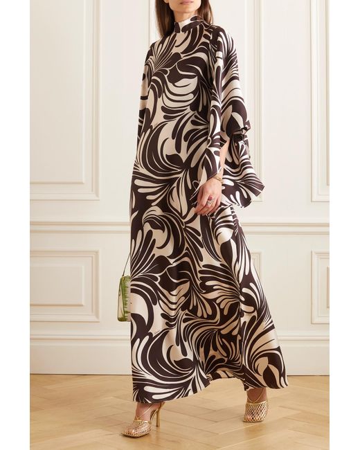 Printed silk cheap maxi dress