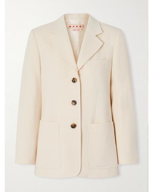 Marni Natural Wool-Crepe Blazer