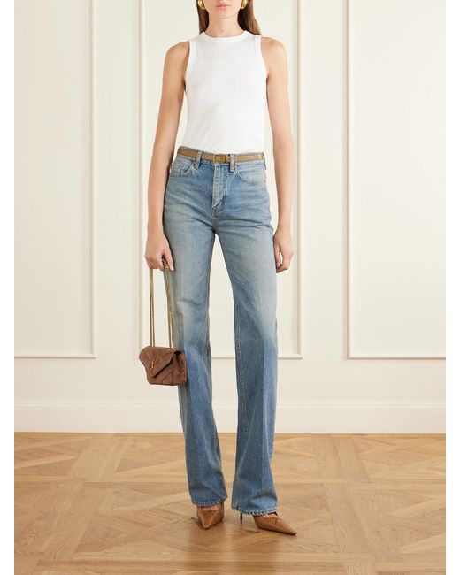 Saint Laurent Brown Loulou Matelassé Suede Shoulder Bag