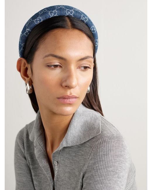 Gucci Denim-Jacquard Headband in Blue | Lyst UK display picture 1