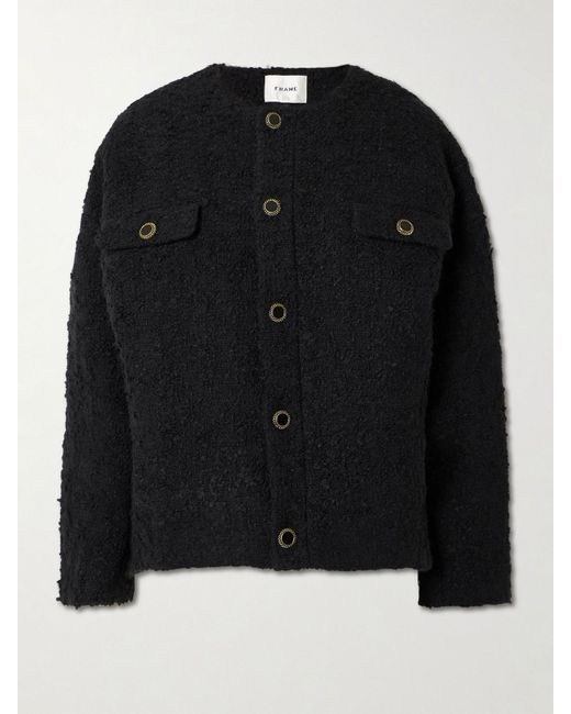 Veste Oversize En Bouclé De Coton Mélangé Cocoon FRAME en coloris Black