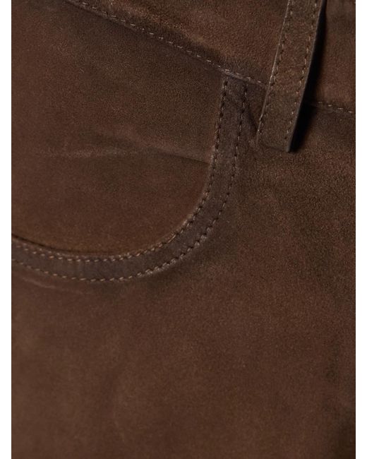 Isabel Marant Brown Vanel Hose Mit Geradem Bein Aus Veloursleder Mit Schnürung