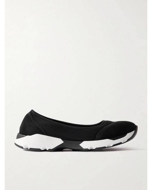 Staud White Gino Paneled Neoprene Ballet Flats