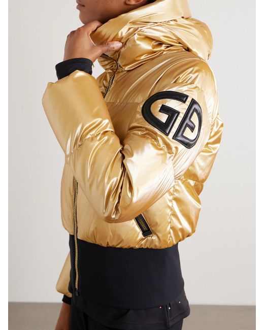 Goldbergh Bombardino Hooded Quilted Metallic Down Ski Jacket