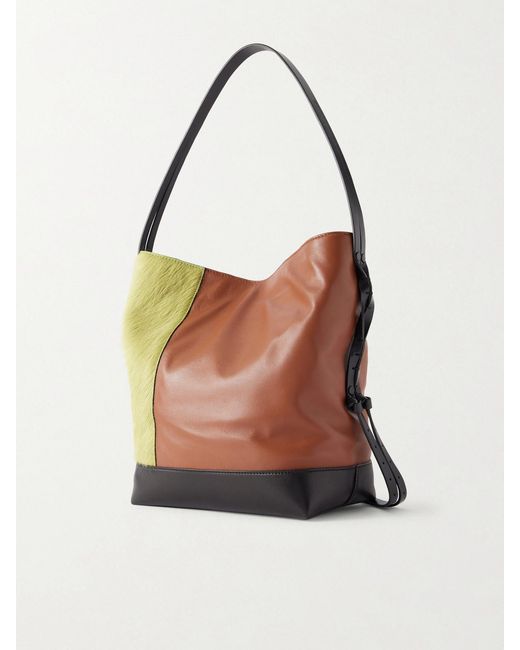 Marni Multicolor Pod 2.0 Leather And Calf Hair Shoulder Bag
