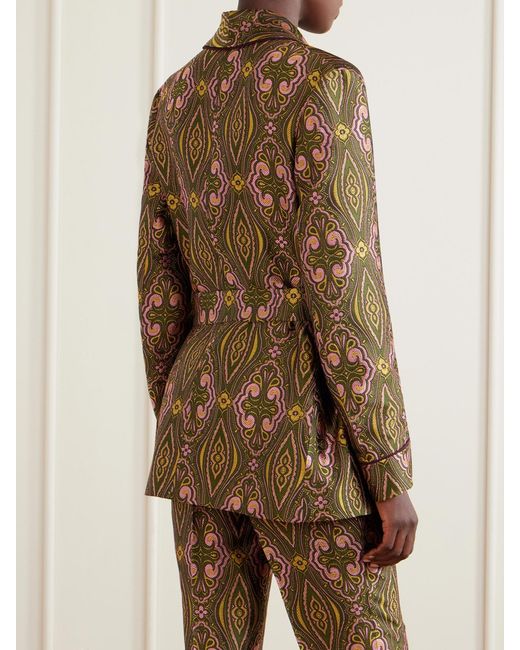 Etro Metallic Jacquard Crepe Blazer