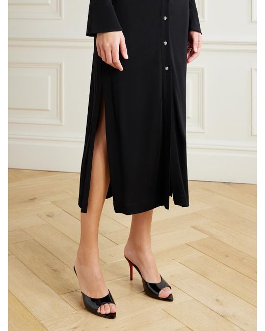 Christian Louboutin Natural Miss Z 80 Patent-Leather Mules