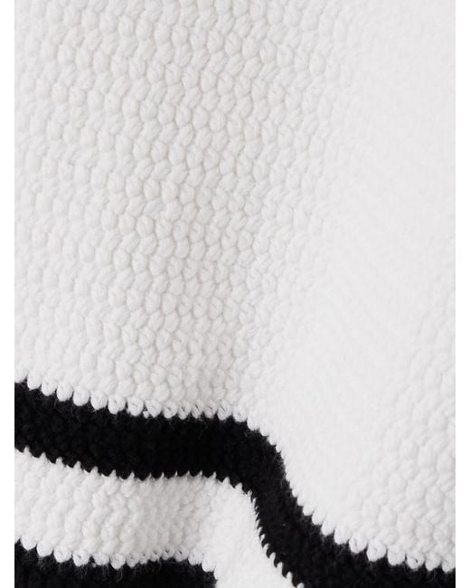 Nina Ricci White Striped Cotton-Blend Mini Skirt