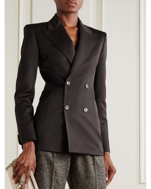 Sa Su Phi Black Wool Double-Breasted Blazer