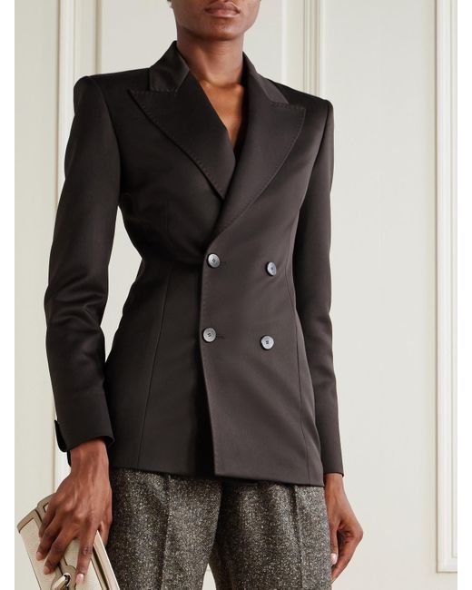 Sa Su Phi Black Wool Double-Breasted Blazer