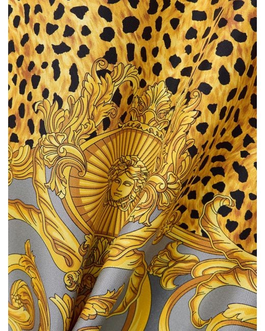 Versace Metallic Hemd Aus Bedrucktem Seiden-Twill