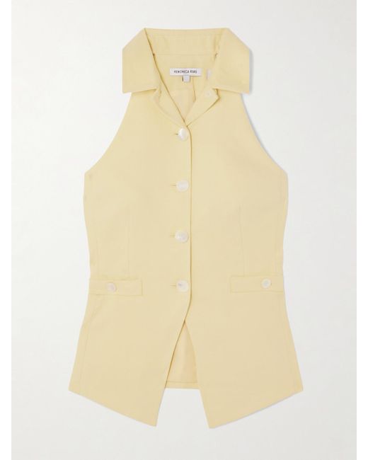 Gilet En Serge De Lin Mélangé Orlinda Veronica Beard en coloris Yellow