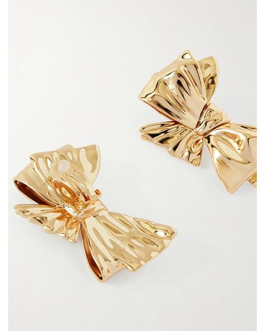 Jennifer Fisher Metallic Bow-Plated Clip Earrings