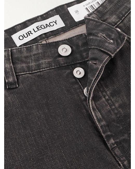 Our Legacy Gray Treble Cut Paneled High-Rise Wide-Leg Jeans