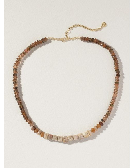 Sydney Evan Natural Kette Mit Zierperlen, Details Aus 14 Karat Und Diamanten