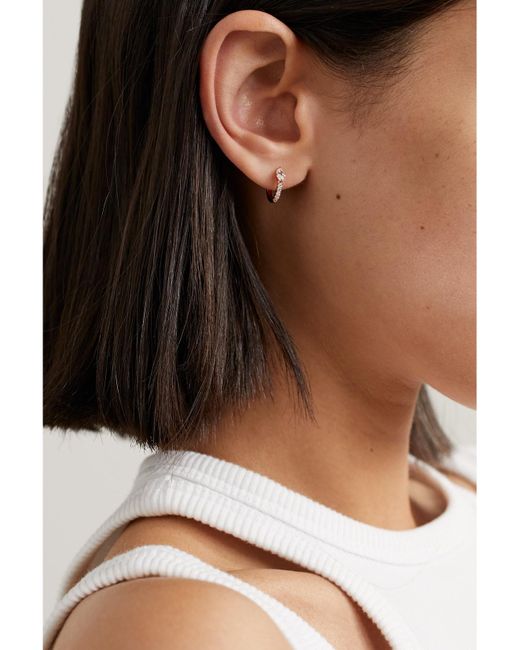 Anita Ko Natural Bobbi 18-Karat Rose Diamond Hoop Earrings