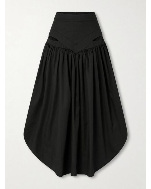 Tolu Coker Black Iyawo Cutout Twill Maxi Skirt