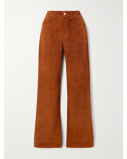 Stouls Brown Mythéo Paneled Suede Straight-Leg Pants
