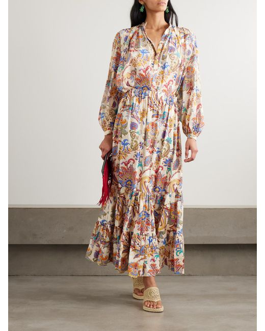 Etro Natural Bluse Aus Baumwoll-Voile Mit Paisley-Muster