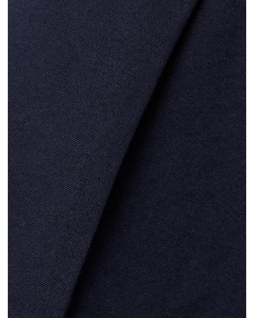 Sea Blue Carolyn Belted Pleated Cotton-Canvas Barrel-Leg Pants