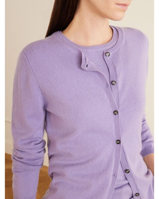 Allude Purple Cashmere Cardigan